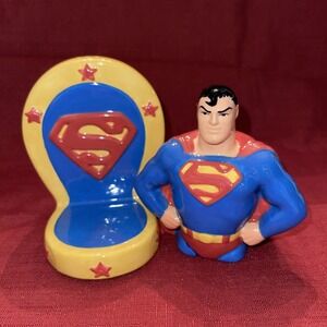 1997 Superman Clay Art Salt &‎ Pepper Shakers Collectors Edition DC